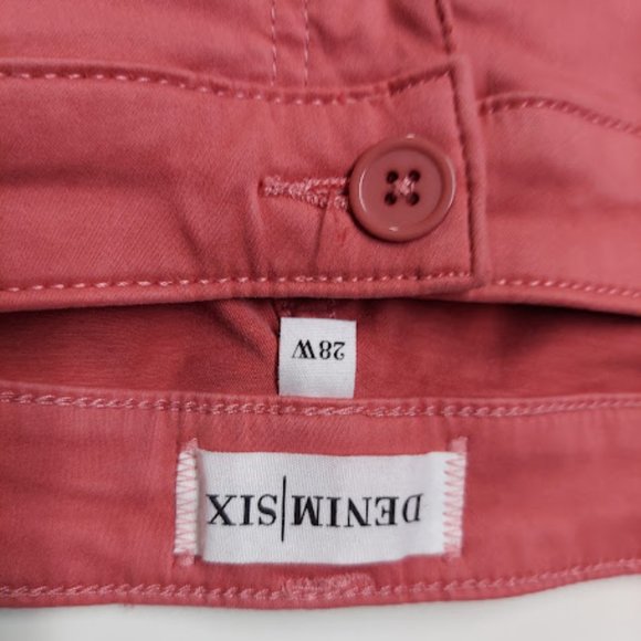 Denim Six Women's Plus Size 28W Faded Rose Capri Pants w/ Cuffs Zip and Button - Picture 3 of 11